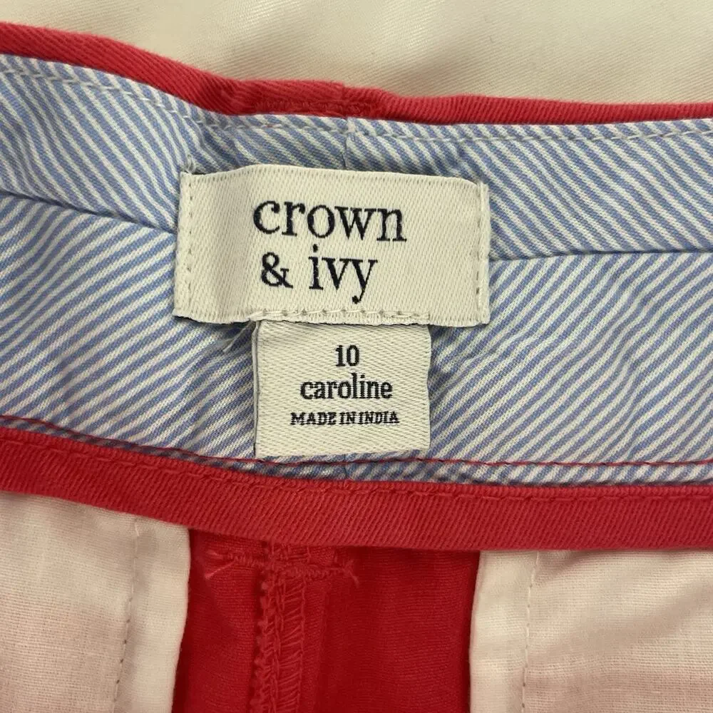 Crown & Ivy Women's Caroline Pink Chino Shorts size 10